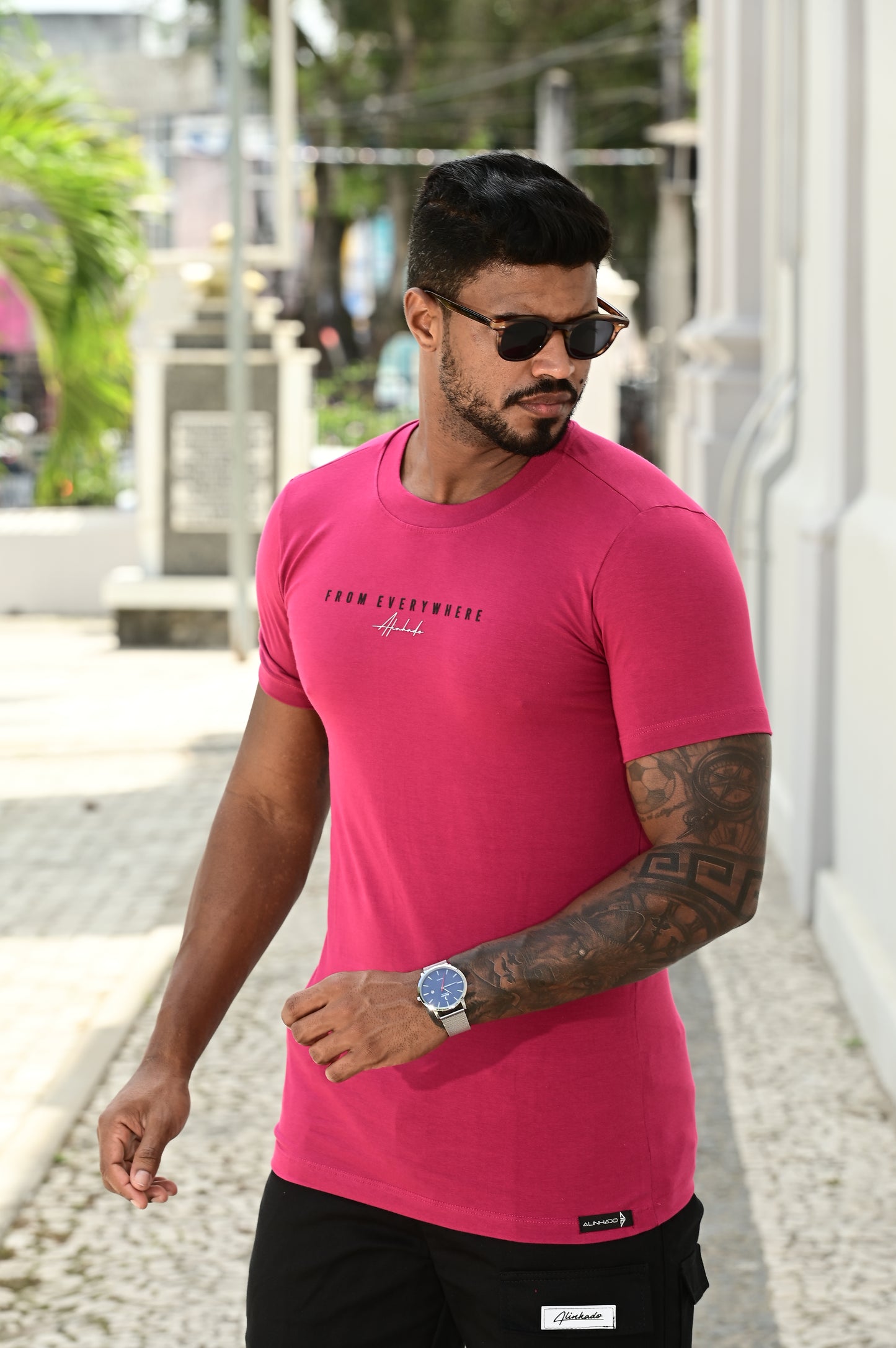 Camisa Long malha peruana modelo slim