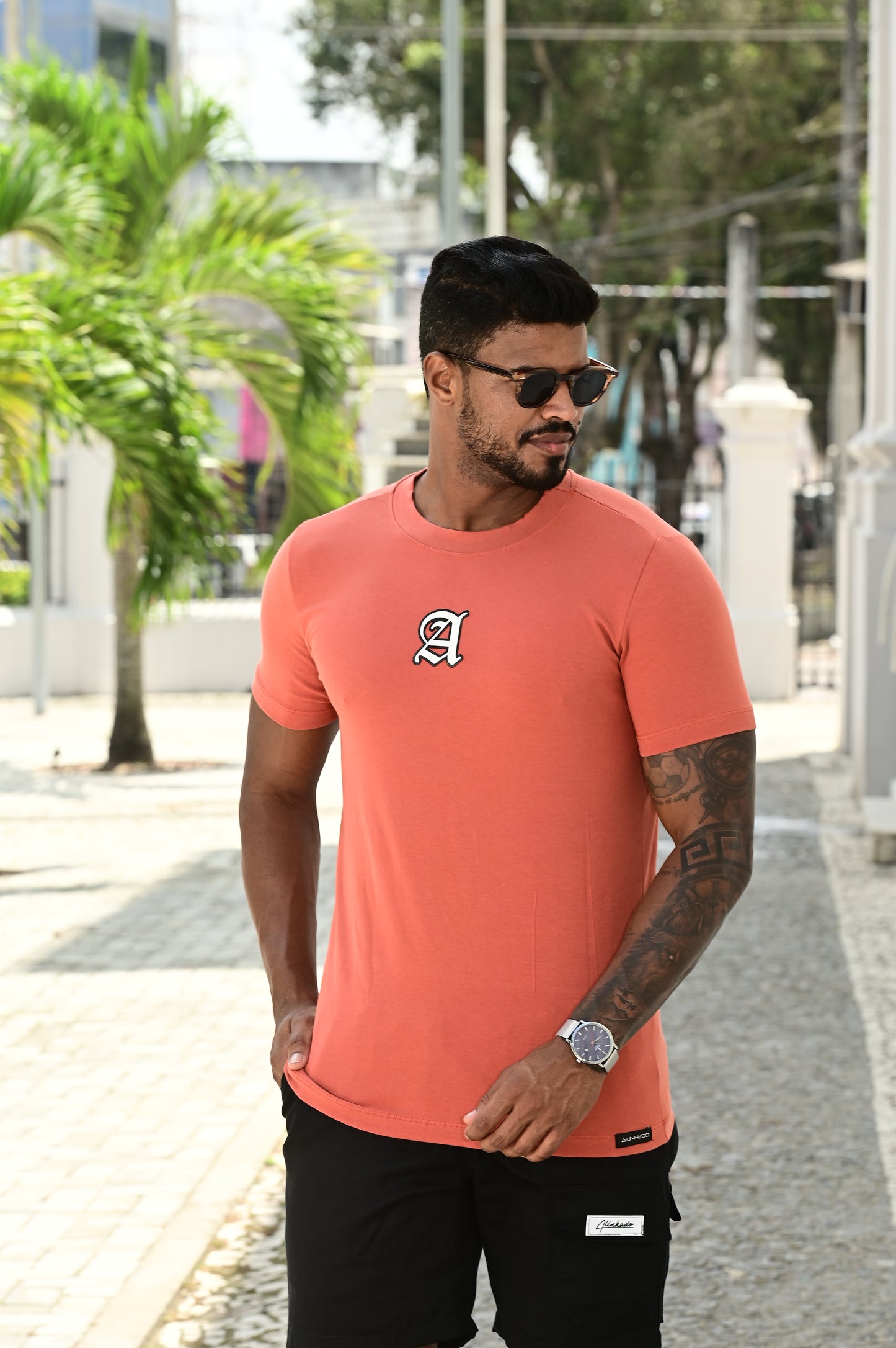 Camisa Long malha peruana modelo slim