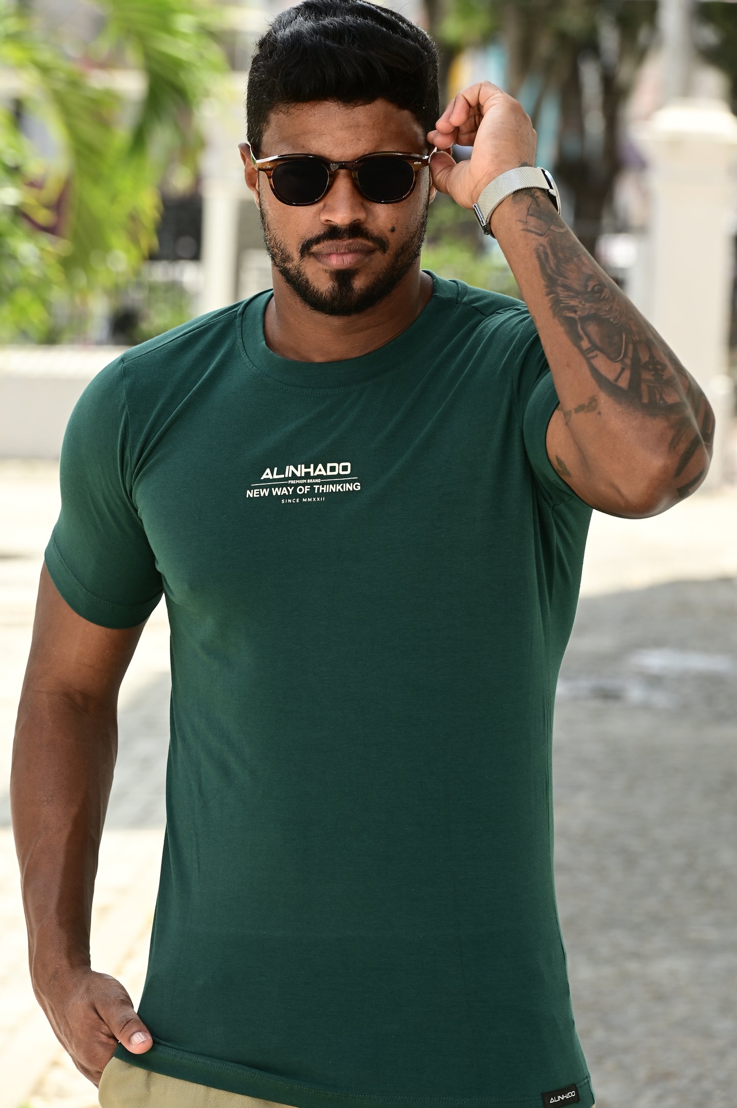 Camisa Long malha peruana modelo slim