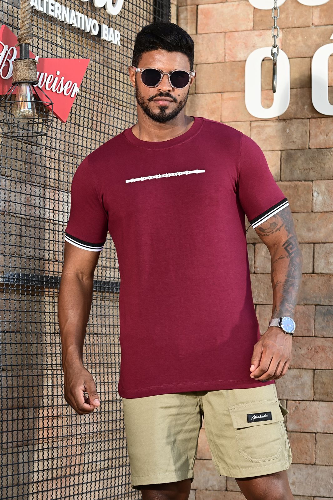 Camisa Long malha peruana modelo slim